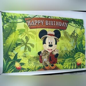 Mickey Mouse Happy Birthday Backdrop Banner 5x3Ft